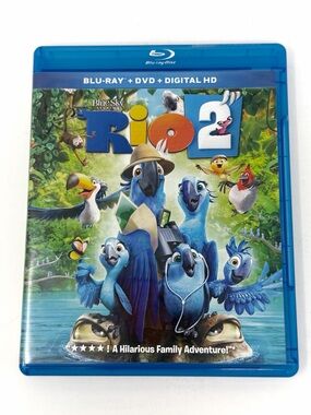 Rio 2 Blu-ray DVD Digital HD Family Animated Movie Blue and Green